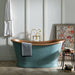 BC Designs Verdigris Green Antique Copper Bath, Roll Top Bathtub 1500mm x 725mm BAC023 within modern luxury bathroom