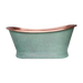 BC Designs Verdigris Green Antique Copper Bath, Roll Top Bathtub 1500mm x 725mm BAC023 side profile view
