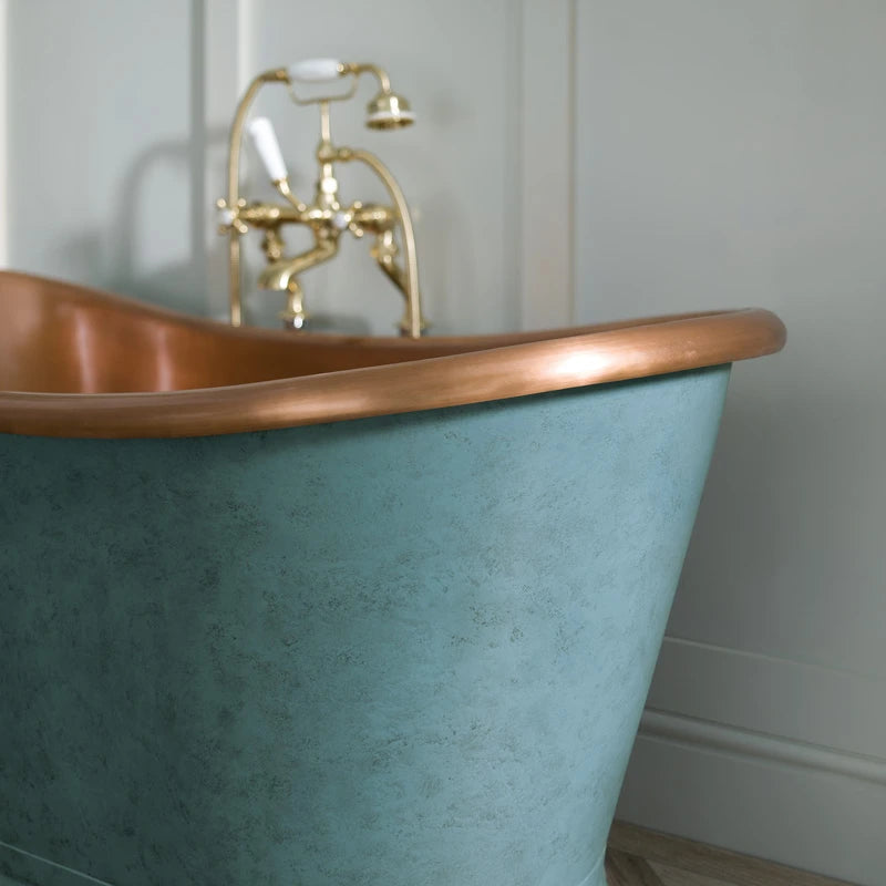 BC Designs Verdigris Green Antique Copper Bath, Roll Top Bathtub 1500mm x 725mm BAC023 roll top bath design image