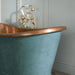 BC Designs Verdigris Green Antique Copper Bath Roll Top Bathtub 1700mm x 725mm showing roll top design BAC022