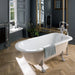 BC Designs Mistley Acrylic Freestanding Bath, Roll Top Painted Bath With Feet, 1700x750mm in a bathroom space