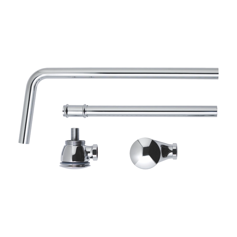 BC Designs Push Down Exposed Extended Bath Waste With Overflow Pipe chrome