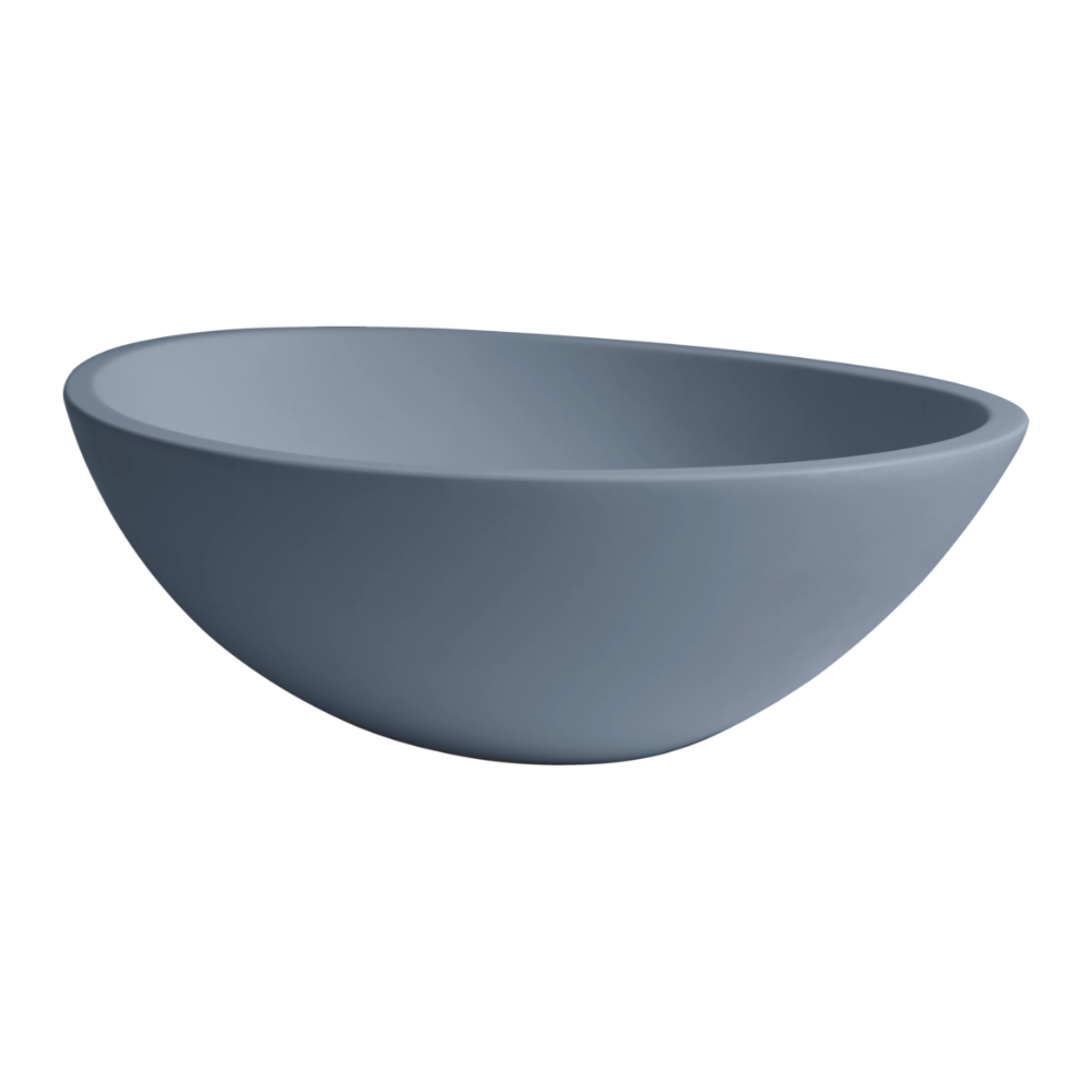 BC Designs Tasse Gio Cian Bathroom Wash Basin, 575x345mm clear background powder blue