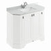 BC Designs Victrion Angled 4-Door Vanity Unit 1000mm in Nimbus White finish and Grey Marble Basin with 1 Tap Hole BCF1000NW