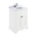 BC Designs Victrion 2-Door Bathroom Vanity Unit in Nimbus White finish and White Marble Basin with 1 Tap Hole size 620mm BCF600NW