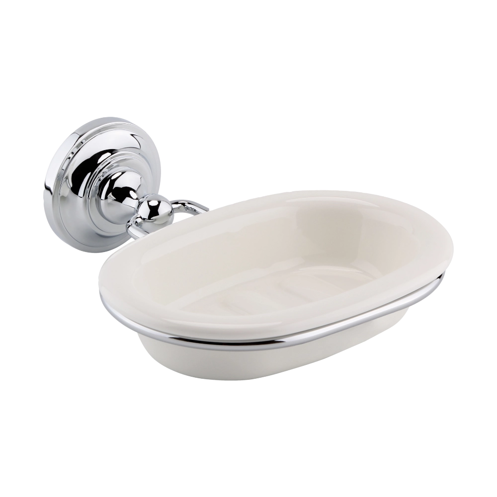 BC Designs Victrion Ceramic Soap Dish Holder chrome
