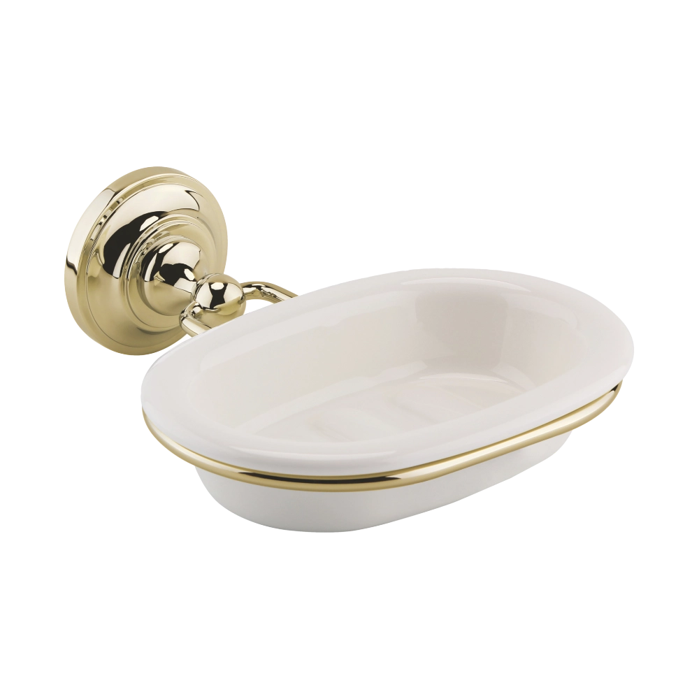 BC Designs Victrion Ceramic Soap Dish Holder gold