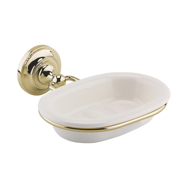 BC Designs Victrion Ceramic Soap Dish Holder gold