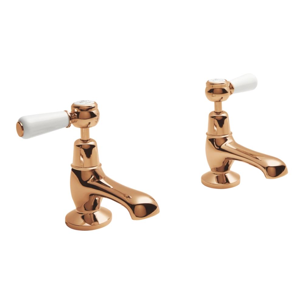 BC Designs Victrion Lever Basin Pillar Taps in polished copper finish CTB105CO for Bathroom Sink