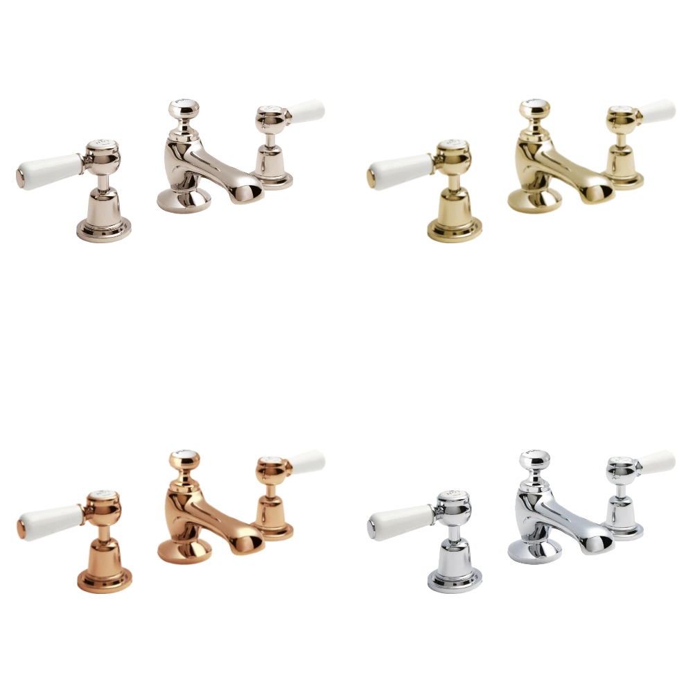 BC Designs Victrion Lever 3-Hole Bathroom Basin Mixer Tap, 1/4 Turn Ceramic Discs polished finishes