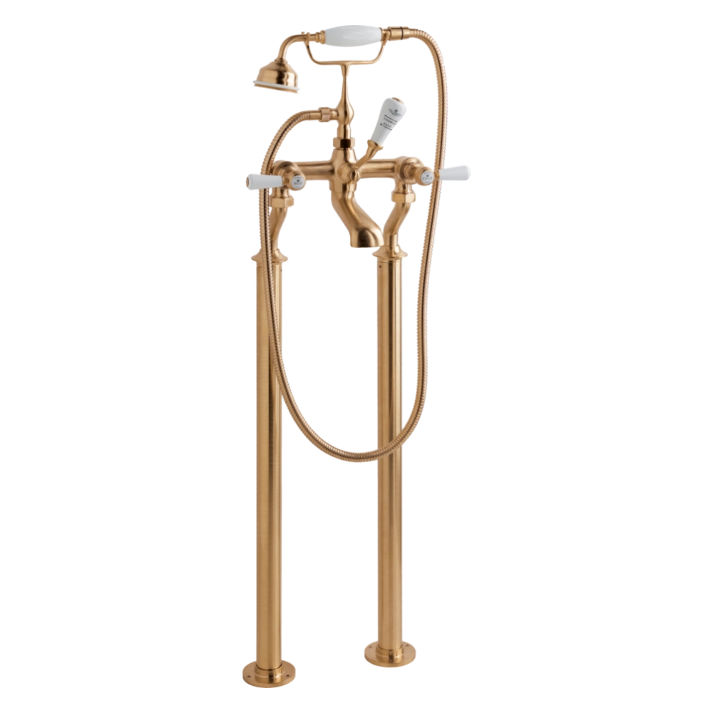 BC Designs Victrion Lever Deck Mounted Bath Shower Mixer in Brushed Copper finish for bathroom CTB120CO