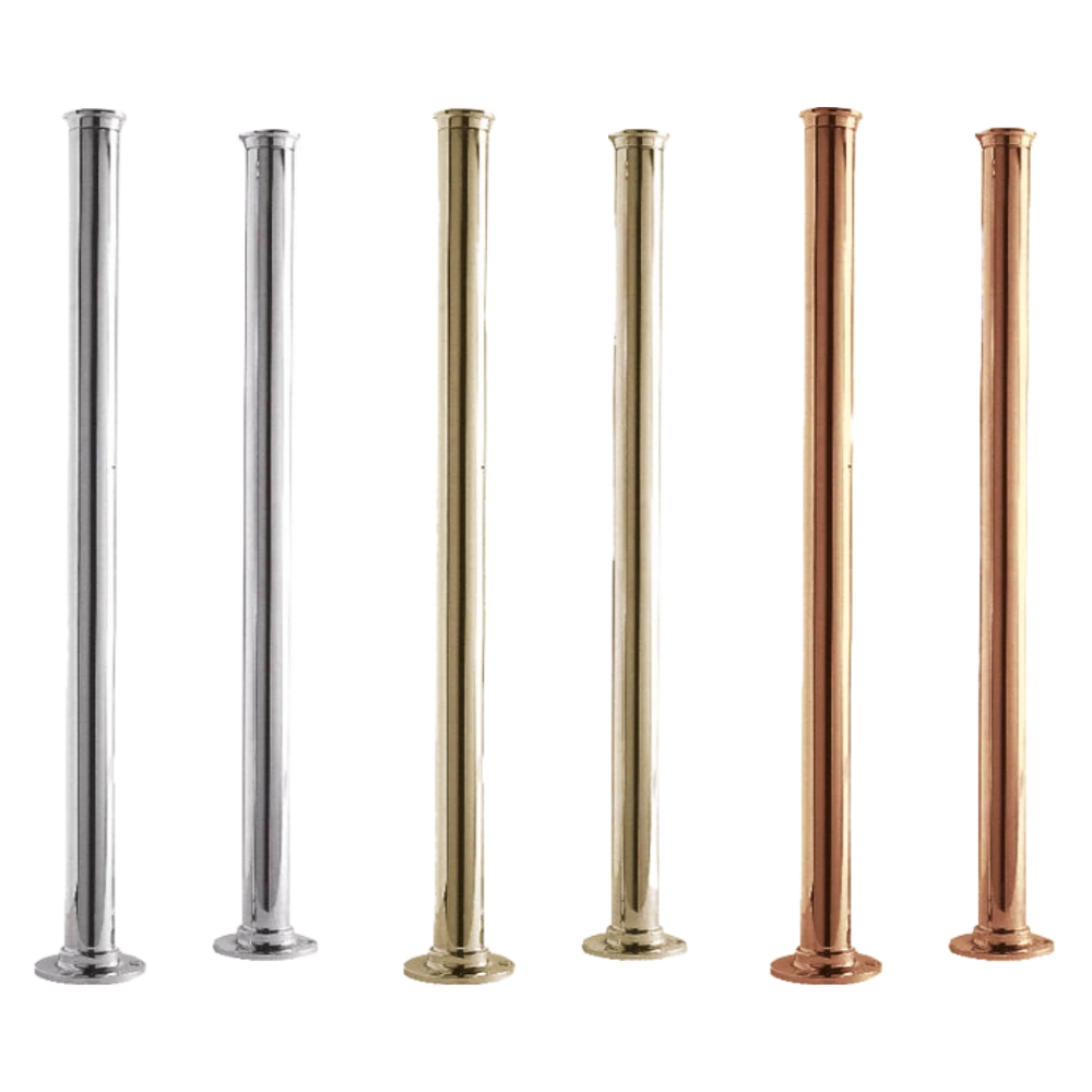 BC Designs Victrion Traditional Cast Bath Legs, Bath Stand Pipes 660x88mm chrome, copper or gold
