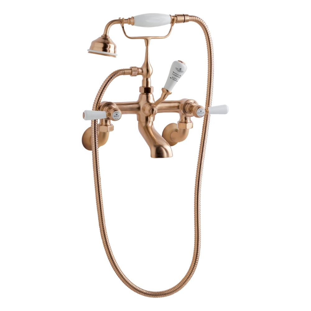BC Designs Victrion Lever Wall Mounted Bath Shower Mixer in Brushed Copper finish for bathroom CTB121BCO