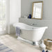 BC Designs Acrylic Boat Bath on Aluminium Plinth, Painted Bathtub 1800mm x 750mm BAS770 white within luxury bathroom