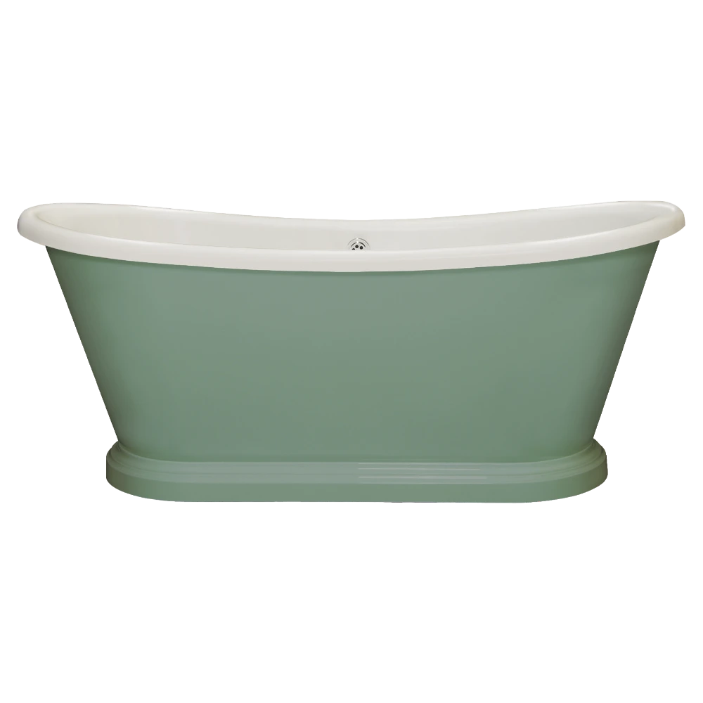 BC Designs Traditional Boat Bath Acrylic Roll Top Bespoke Custom Painted Bathtub 1700mm x 750mm BAC065 chappel green