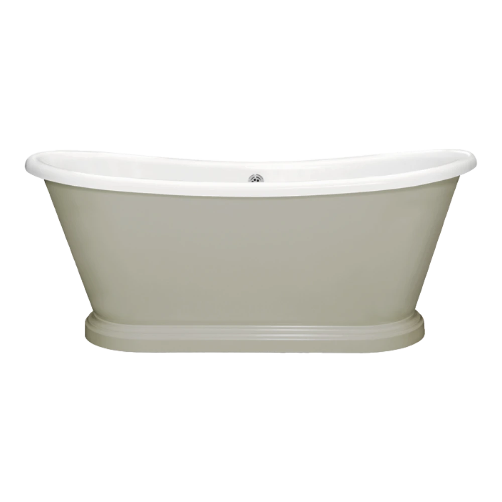 BC Designs Traditional Boat Bath, Acrylic Roll Top bespoke custom Painted Bathtub 1580mm x 750mm BAS063 manor house grey