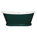 BC Designs Traditional Boat Bath, Acrylic Roll Top bespoke custom Painted Bathtub 1580mm x 750mm BAS063 azure green