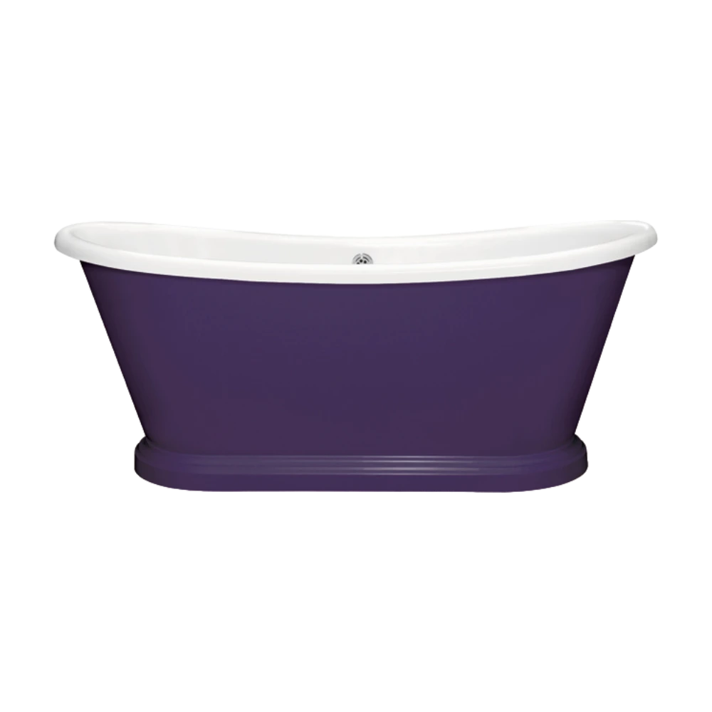 BC Designs Traditional Boat Bath, Acrylic Roll Top bespoke custom Painted Bathtub 1580mm x 750mm BAS063 purple heart