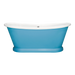 BC Designs Traditional Boat Bath, Acrylic Roll Top bespoke custom Painted Bathtub 1580mm x 750mm BAS063 sky blue