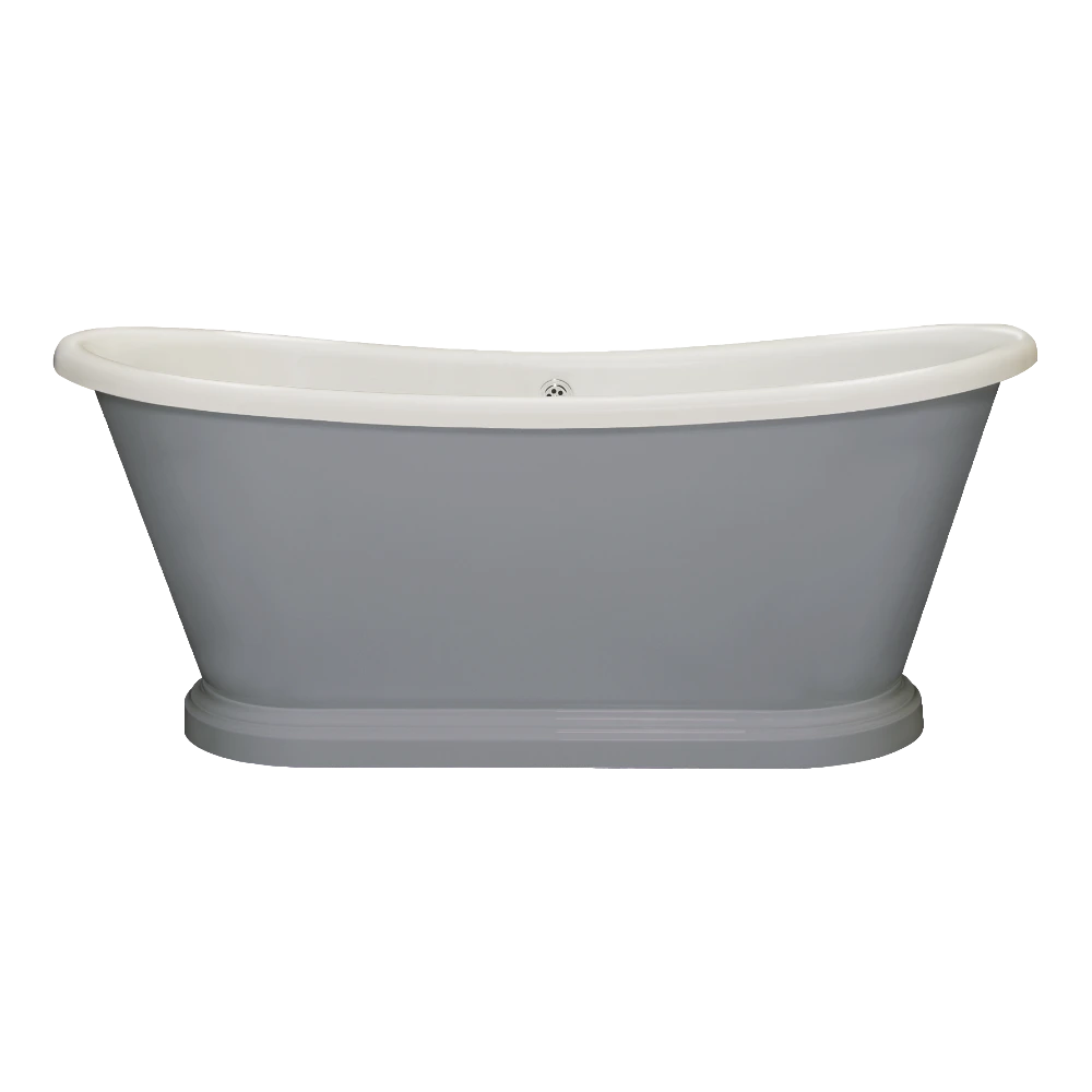 BC Designs Traditional Boat Bath, Acrylic Roll Top bespoke custom Painted Bathtub 1580mm x 750mm BAS063 in colour plummett