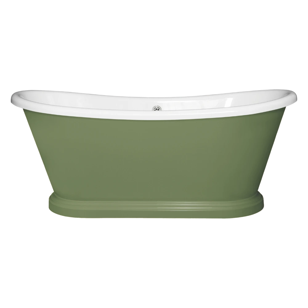 BC Designs Traditional Boat Bath Acrylic Roll Top Bespoke Custom Painted Bathtub 1700mm x 750mm BAC065 sap green