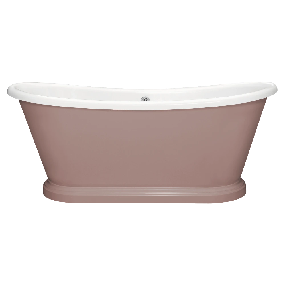 BC Designs Traditional Boat Bath, Acrylic Roll Top bespoke custom Painted Bathtub 1580mm x 750mm BAS063 sulking pink