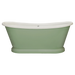 BC Designs Traditional Boat Bath, Acrylic Roll Top bespoke custom Painted Bathtub 1580mm x 750mm BAS063 light green