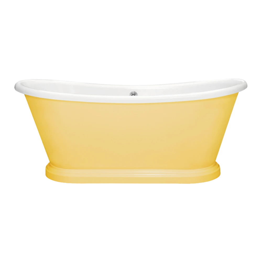 BC Designs Traditional Boat Bath, Acrylic Roll Top bespoke custom Painted Bathtub 1580mm x 750mm BAS063 yellow