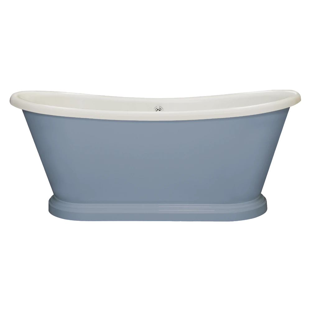 BC Designs Traditional Boat Bath, Acrylic Roll Top bespoke custom Painted Bathtub 1580mm x 750mm BAS063 original blue