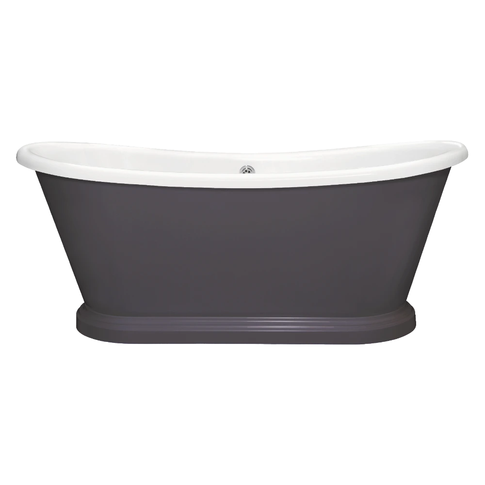 BC Designs Traditional Boat Bath, Acrylic Roll Top bespoke custom Painted Bathtub 1580mm x 750mm BAS063 paean black