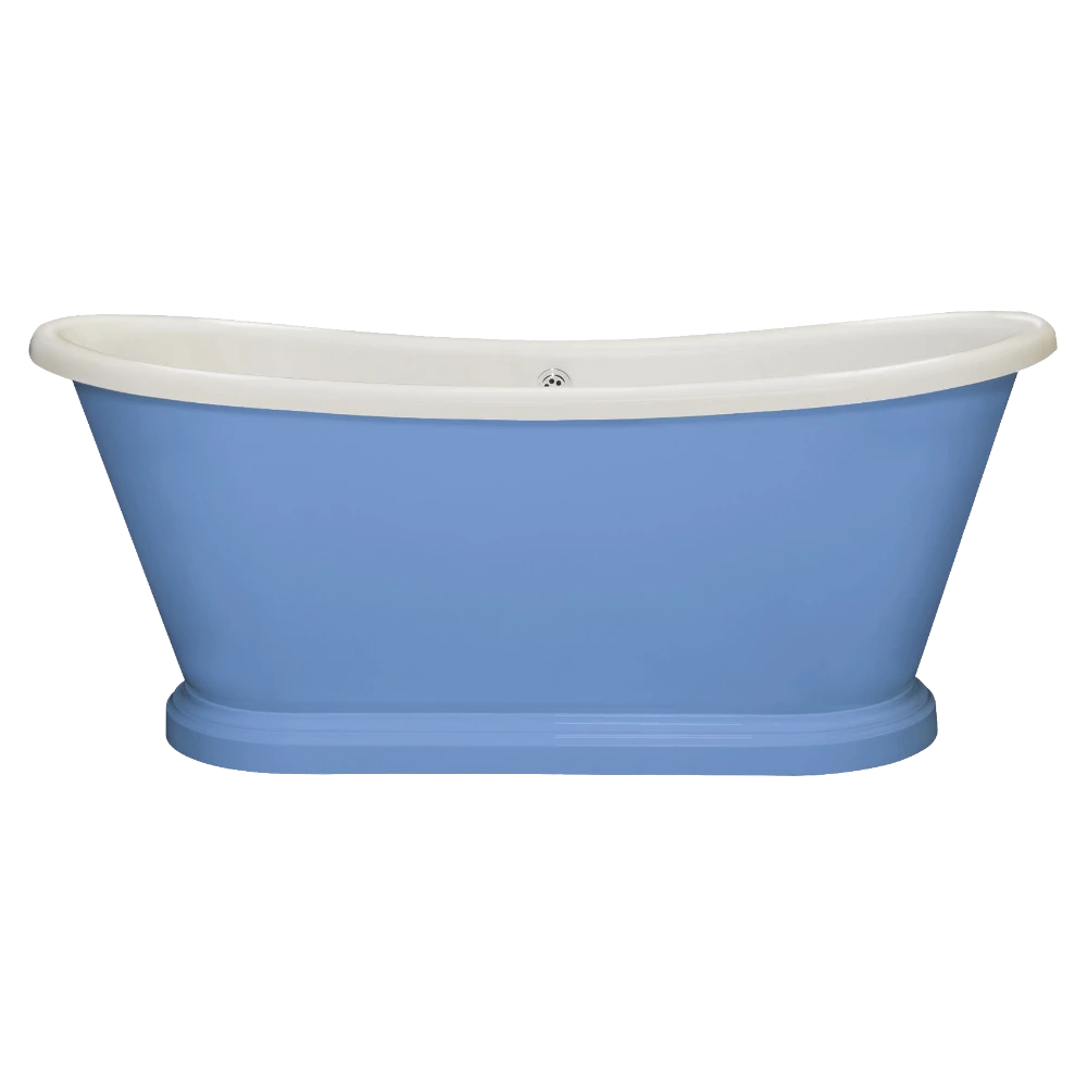 BC Designs Traditional Boat Bath Acrylic Roll Top Bespoke Custom Painted Bathtub 1700mm x 750mm BAC065 painted blue