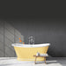 BC Designs Traditional Boat Bath, Acrylic Roll Top Painted Bathtub 1800mm x 750mm BAS070 light yellow in bathroom
