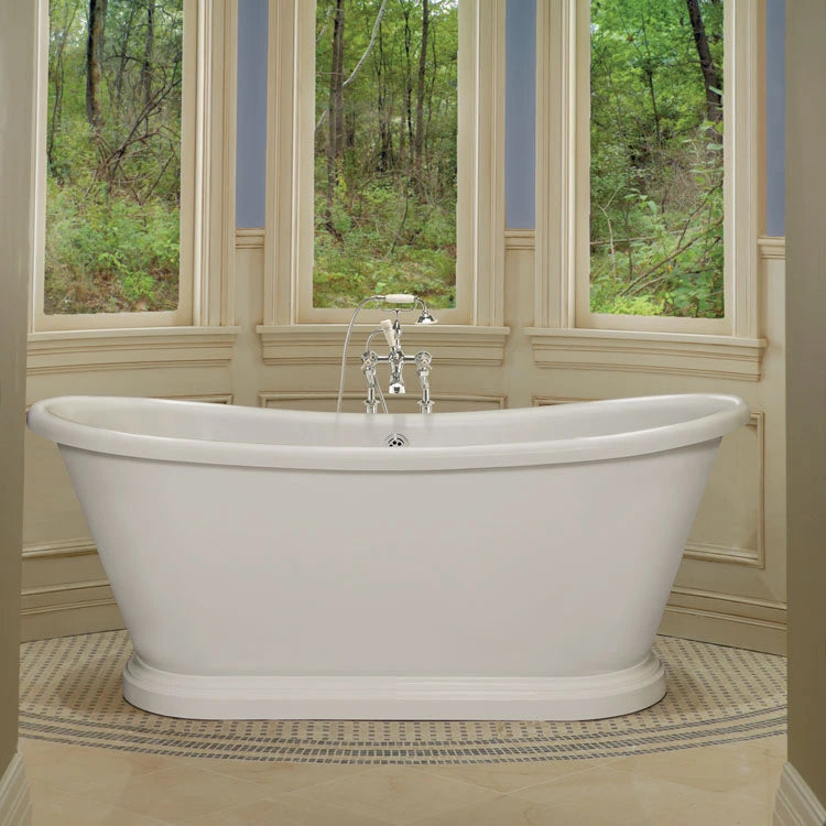 BC Designs Traditional Boat Bath, Acrylic Roll Top bespoke custom Painted Bathtub 1580mm x 750mm BAS063 polished white