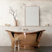 BC Designs Copper Boat Bath, Roll Top Bathtub 1500mm x 725mm BAC045 within minimal modern bathroom