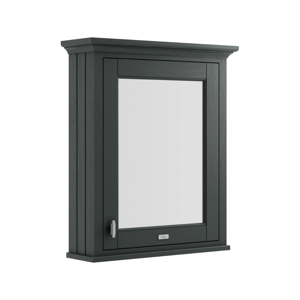 BC Designs Victrion Wall Hung Mirror Cabinet 750x650mm dark lead