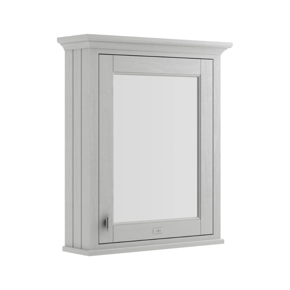 BC Designs Victrion Wall Hung Mirror Cabinet 750x650mm earl grey