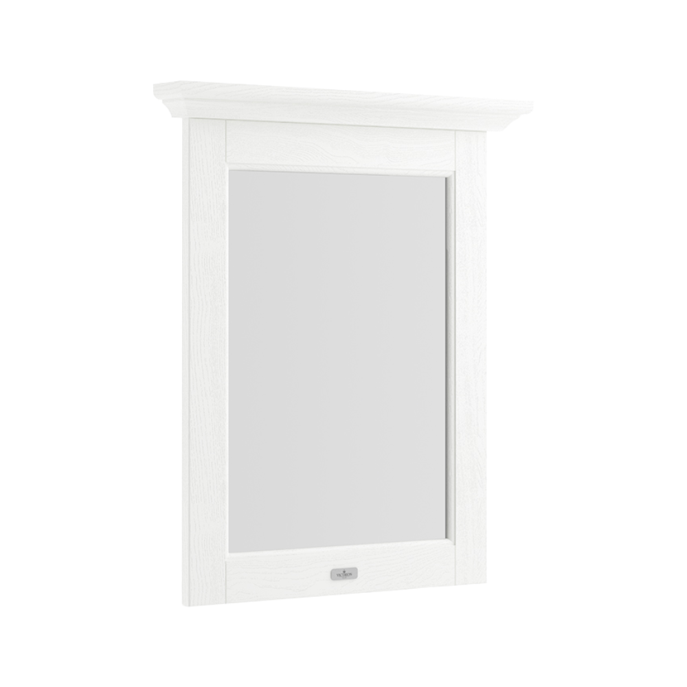 BC Designs Victrion Wall Hung Bathroom Mirror 752x650mm Nimbus White