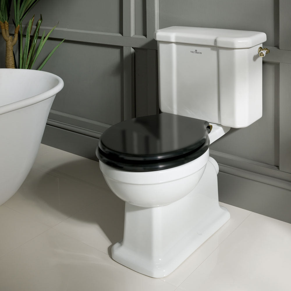 Base Smooth Push Button Close Couple Cistern - White - Claygate