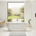 Charlotte Edwards Belgravia Gloss White Freestanding Contemporary Bathtub within a modern bathroom in size length 1500 x width 730mm x height 600mm