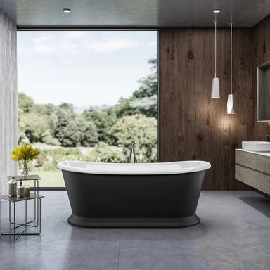 beautiful designer minimal charlotte edwards rosemary matt black bath within luxury modern bathroom