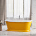 Yellow orange bespoke painted charlotte edwards rosemary traditional luxury freestanding boat bath in contemporary bathroom