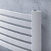 zoomed in image of eucotherm steel curved frame designer radiator white