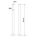 Arroll Fixed Traditional Freestanding Bath Standpipes, Pipe Shrouds 650mm technical drawing