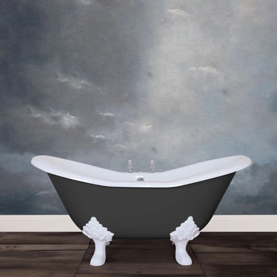 Hurlingham Byron Freestanding Cast Iron Bath, Roll Top Painted Slipper With Feet, 1560x765mm in a bathroom space