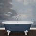 Hurlingham Dryden Small Freestanding Cast Iron Bath, Roll Top Painted blue, Bathtub With Feet, 1530x770mm