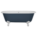 Hurlingham Dryden Small Freestanding Cast Iron Bath, Roll Top Painted Bathtub With Feet, 1530x770mm clear background