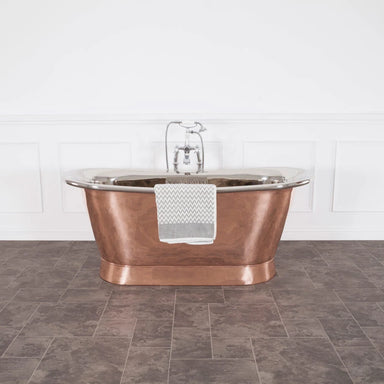 Hurlingham Godolphin Copper-Nickel Bath in a bathroom space