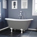 Hurlingham Prior Freestanding Cast Iron Bath, Roll Top Painted Bath With Feet 1720x680mm, enamel inner