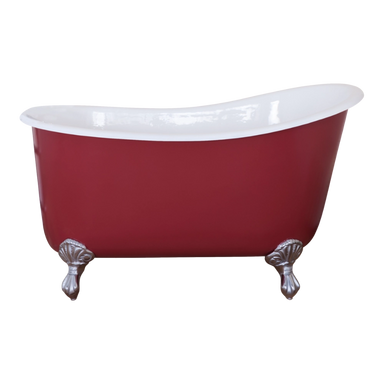 Hurlingham Shelley Slipper Small Cast Iron Bath, Roll Top Painted Small 1370x730mm, clear background