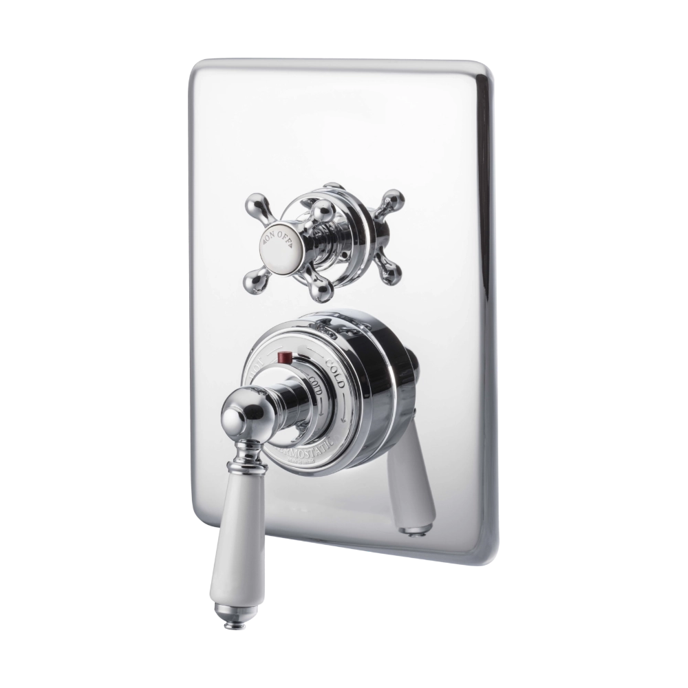 Hurlingham Dual Control Thermostatic Concealed Shower Valve, 1 Outlet chrome